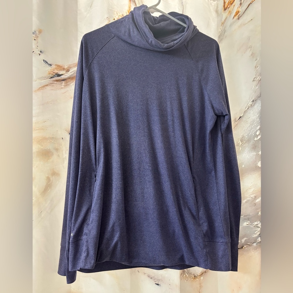Purple Cowl Neck Long Sleeve Top